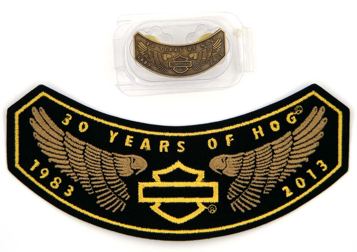 2013 Harley Owners Group HOG Rocker Patch and Pin 30 Years of HOG eBay