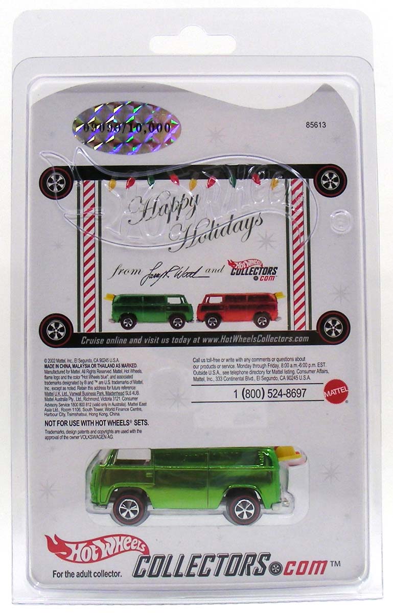 Beach Bomb Too Green 2002 Holiday Car RLC HWC Hot Wheels